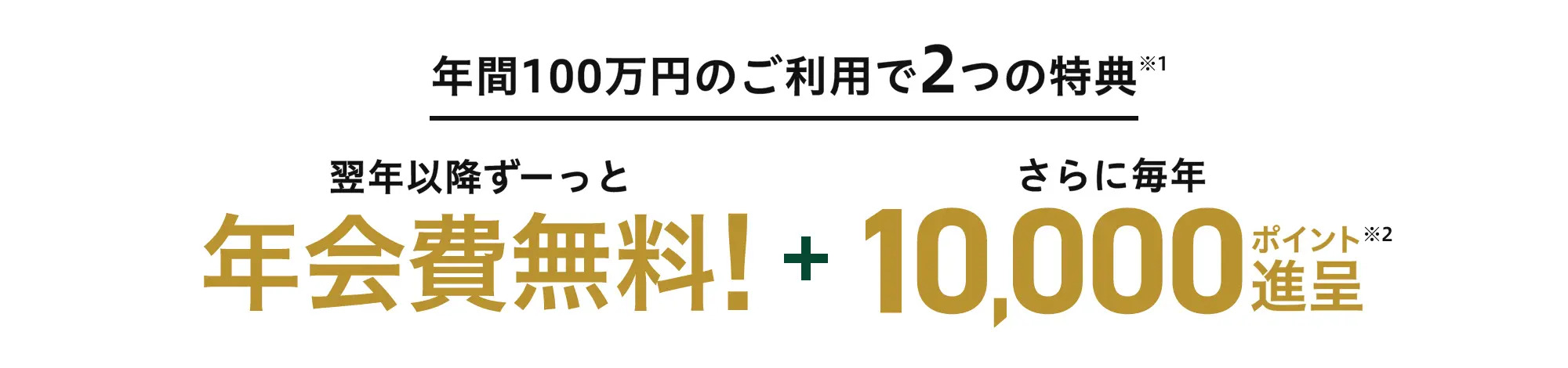 三井住友カード ゴールド（NL）は年間100万円の利用で年会費が永年無料&10,000ポイント